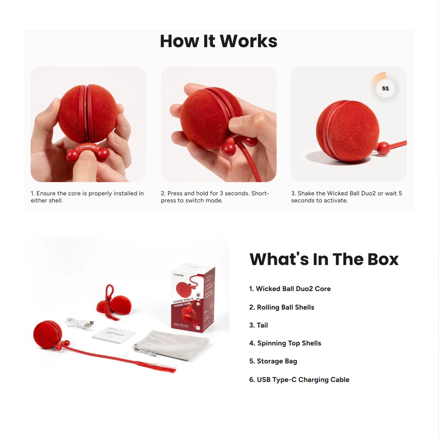 CHEERBLE WICKED BALL DUO 2 AUTOMATIC INTERACTIVE TOY (CAT)