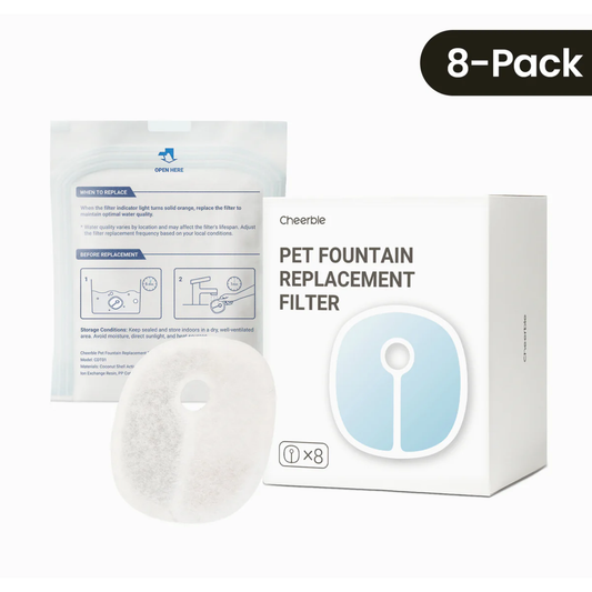 CHEERBLE 8-PC WATER FILTER FOR D1 PRO AND E1+ WIRELESS FOUNTAIN