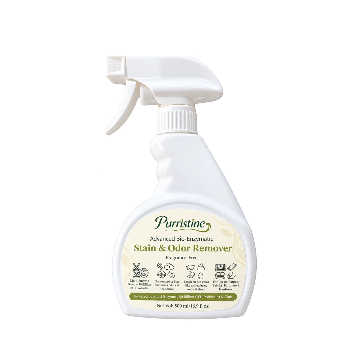 PURRISTINE ADVANCED BIO-ENZYMATIC PET STAIN AND ODOR REMOVER (FRAGRANCE-FREE)(500ML)