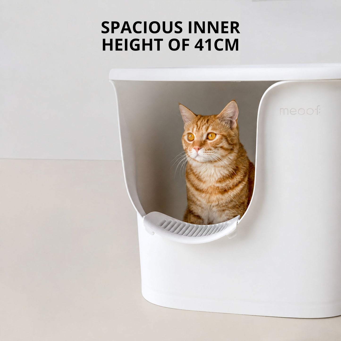 MEOOF 90L GREAT HOUSE CAT LITTER BOX (WHITE)