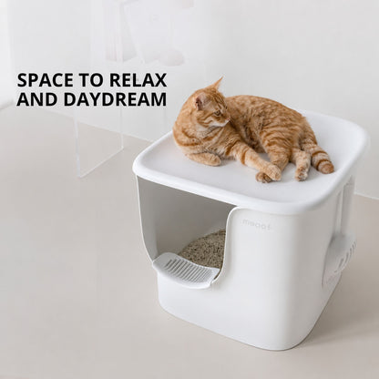 MEOOF 90L GREAT HOUSE CAT LITTER BOX (WHITE)