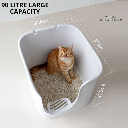 MEOOF 90L GREAT HOUSE CAT LITTER BOX (WHITE)