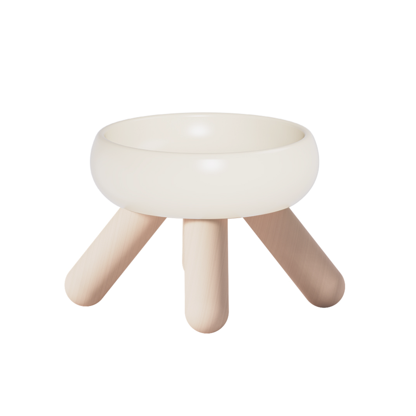 MEOOF GULU CERAMIC PET FOOD BOWL (CREAM-WHITE)
