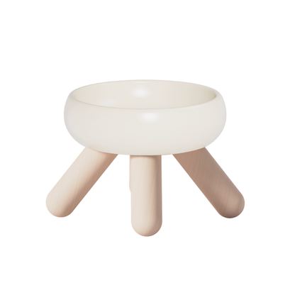 MEOOF GULU CERAMIC PET FOOD BOWL (CREAM-WHITE)