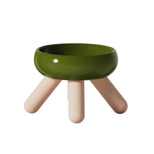 MEOOF GULU CERAMIC PET FOOD BOWL (GREEN)