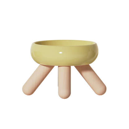 MEOOF GULU CERAMIC PET FOOD BOWL (YELLOW)