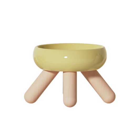 MEOOF GULU CERAMIC PET FOOD BOWL (YELLOW)