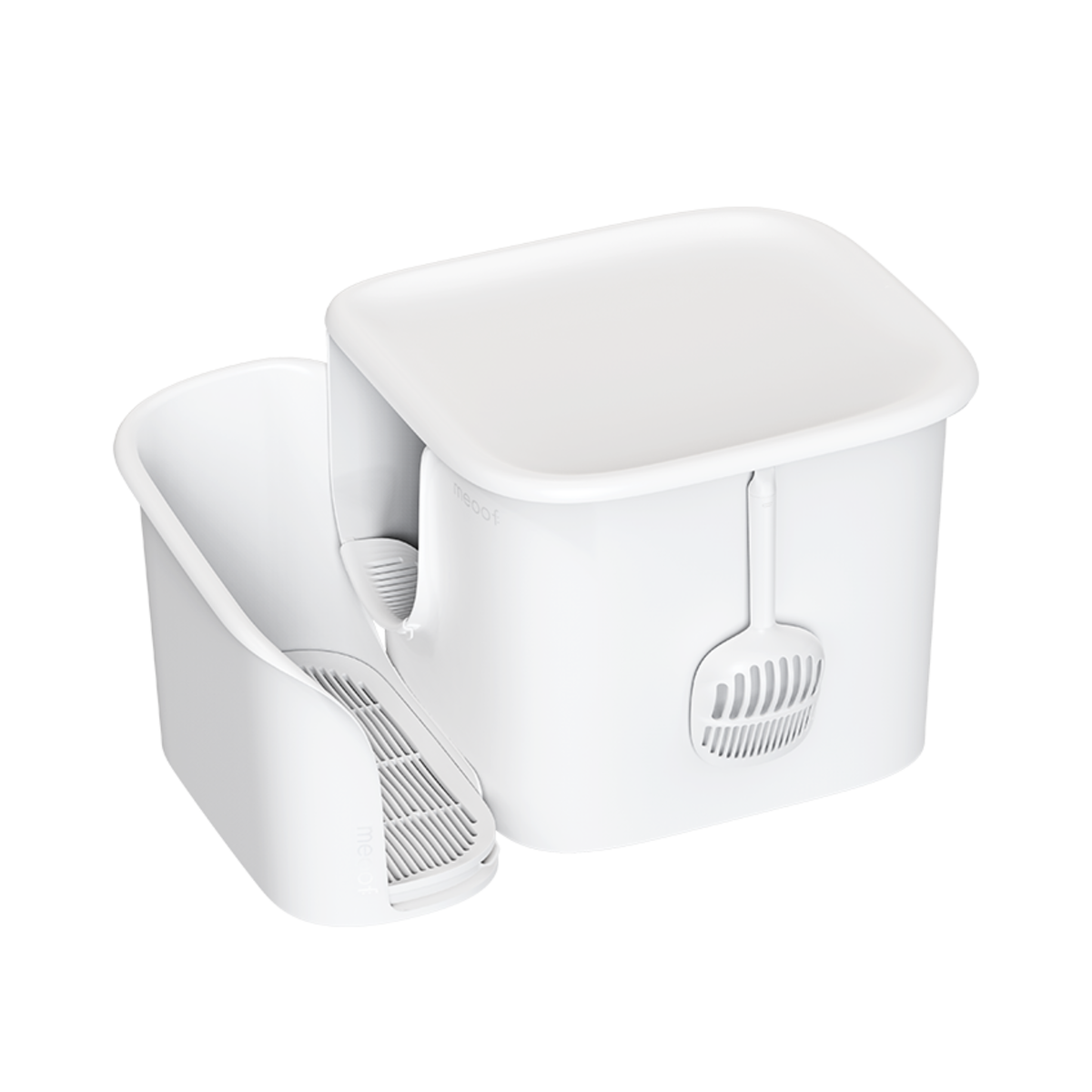 MEOOF 90L GREAT HOUSE CAT LITTER BOX WITH HALLWAY SAND CORRIDOR (WHITE)