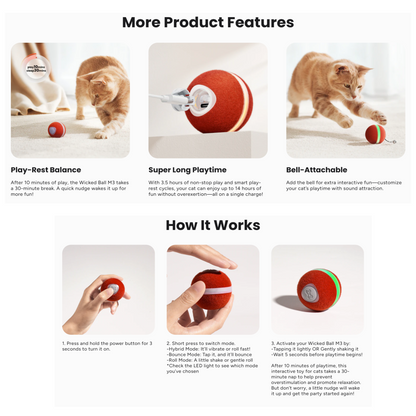 CHEERBLE WICKED BALL M3 AUTOMATIC INTERACTIVE TOY (CAT)