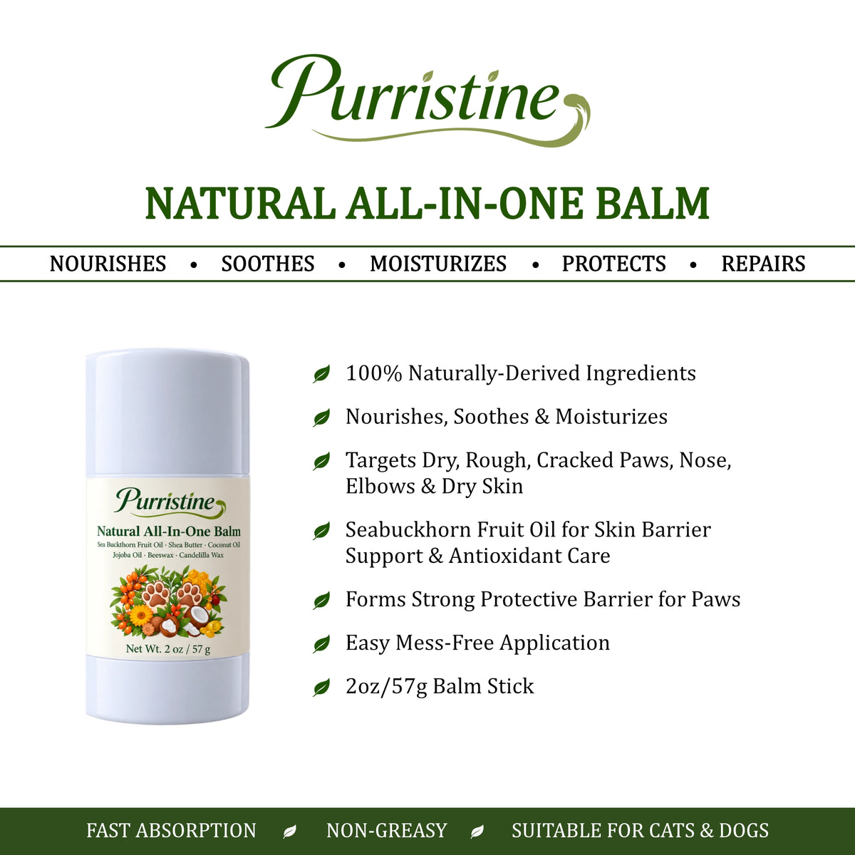 PURRISTINE NATURAL ALL-IN-ONE PET BALM (57G)