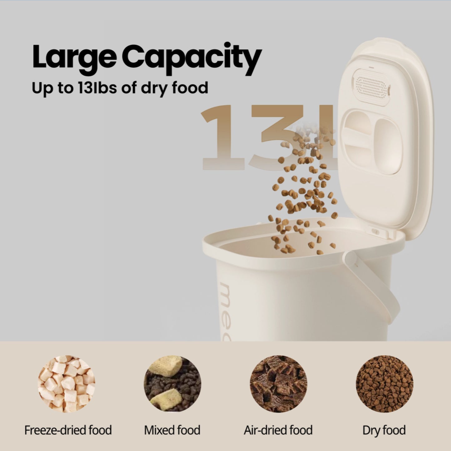 MEOOF SMART VACUUM PET FOOD BUCKET (13L, 15L AND 30L)