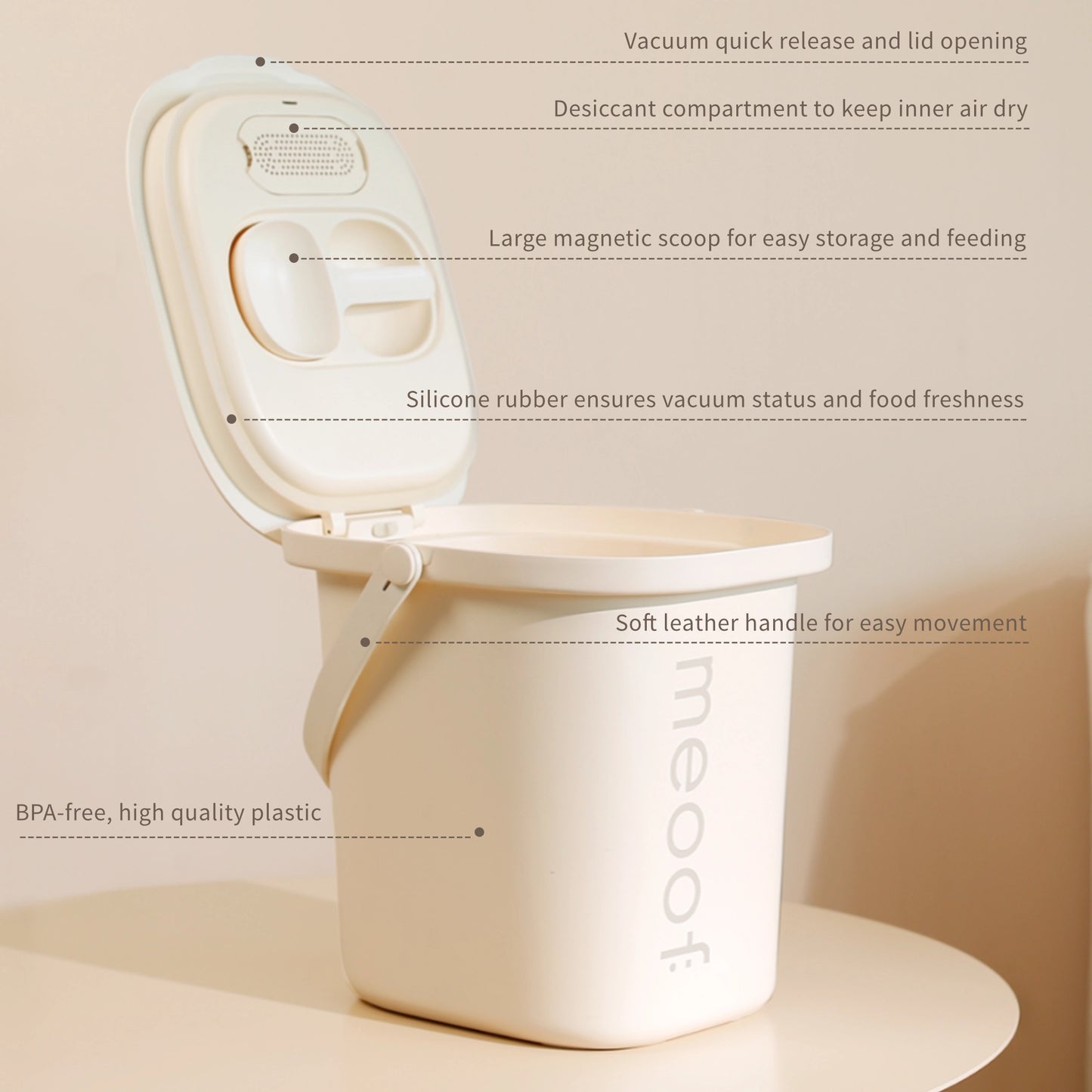 MEOOF SMART VACUUM PET FOOD BUCKET (13L, 15L AND 30L)