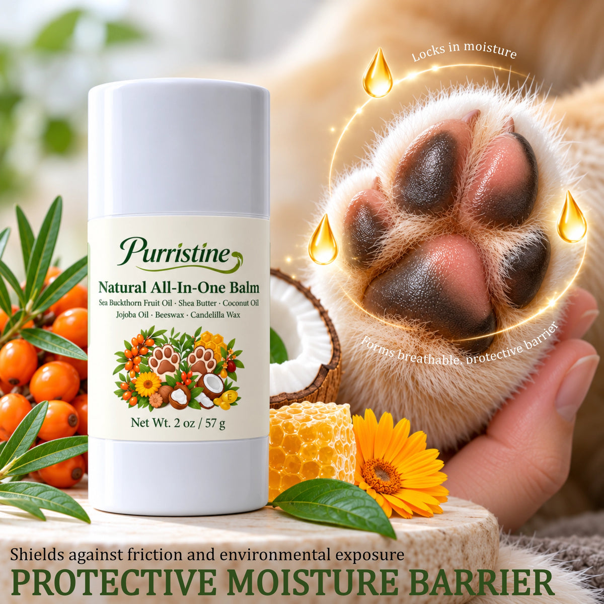 PURRISTINE NATURAL ALL-IN-ONE PET BALM (57G)