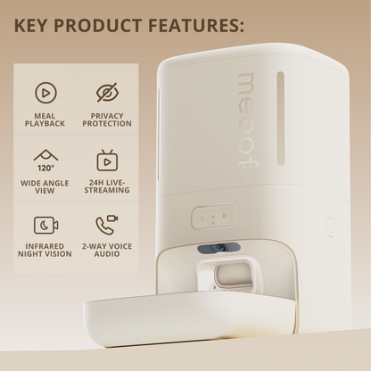 MEOOF MOUSSE WIRELESS SMART PET FEEDER WITH CAMERA (5.5L)