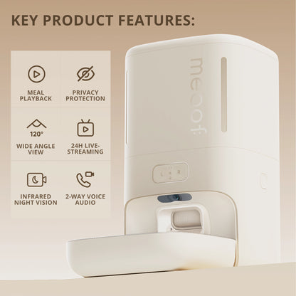 MEOOF MOUSSE WIRELESS SMART PET FEEDER WITH CAMERA (5.5L)