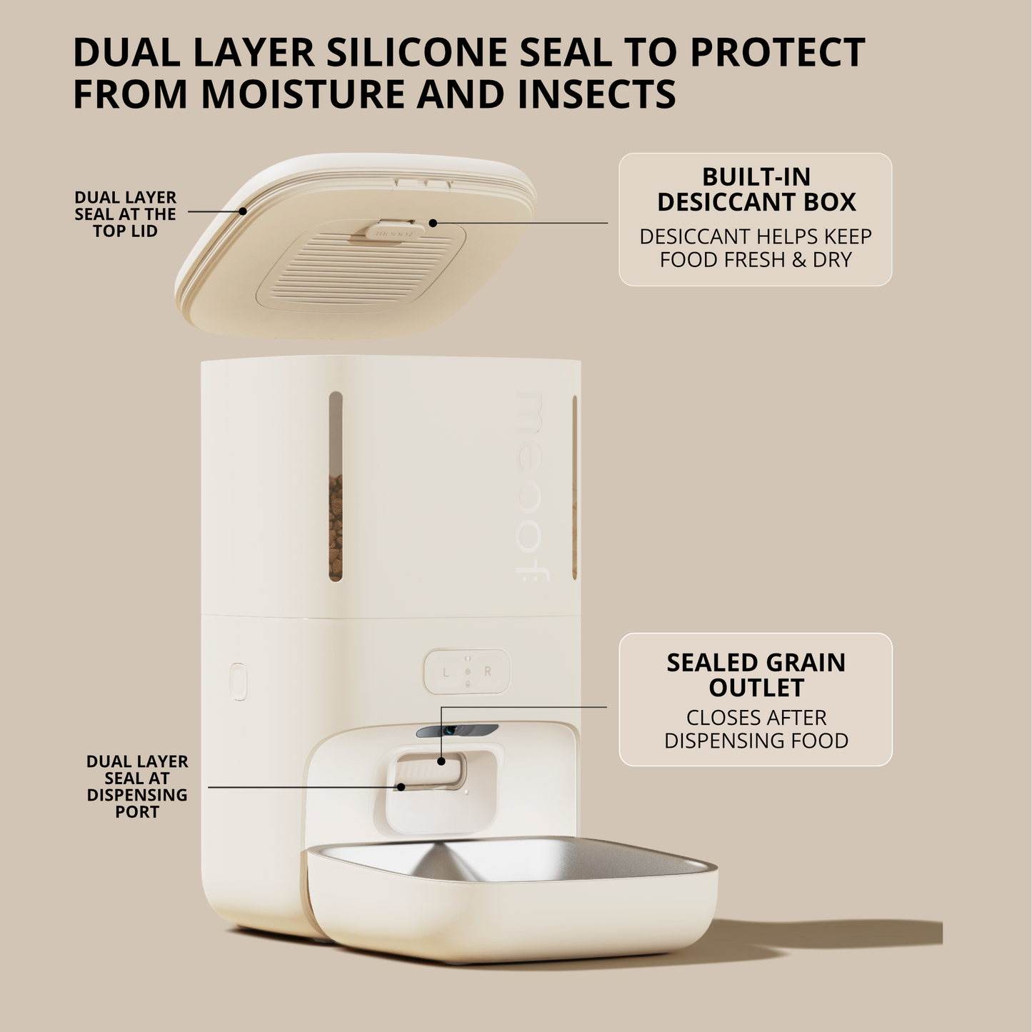 MEOOF MOUSSE WIRELESS SMART PET FEEDER WITH CAMERA (5.5L)