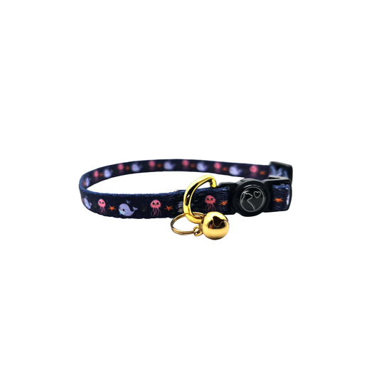 FURRKIDZ Adjustable Cat Collar with Breakaway Buckle Cat Series - Under The Sea