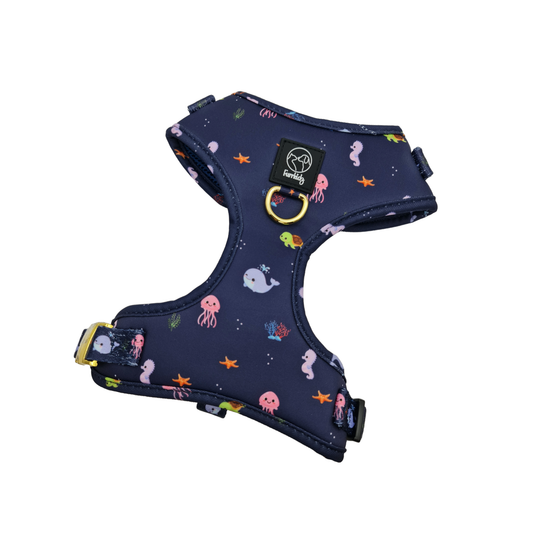 FURRKIDZ Adjustable Mesh Hamess Comfort Harness Dog Harness - Under The Sea