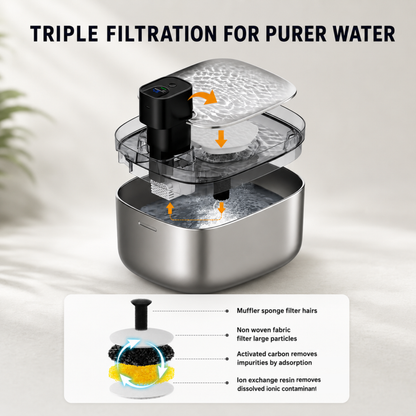 PET TANK 2 WIRELESS STAINLESS STEEL 5.5L (UVC) PET WATER FOUNTAIN