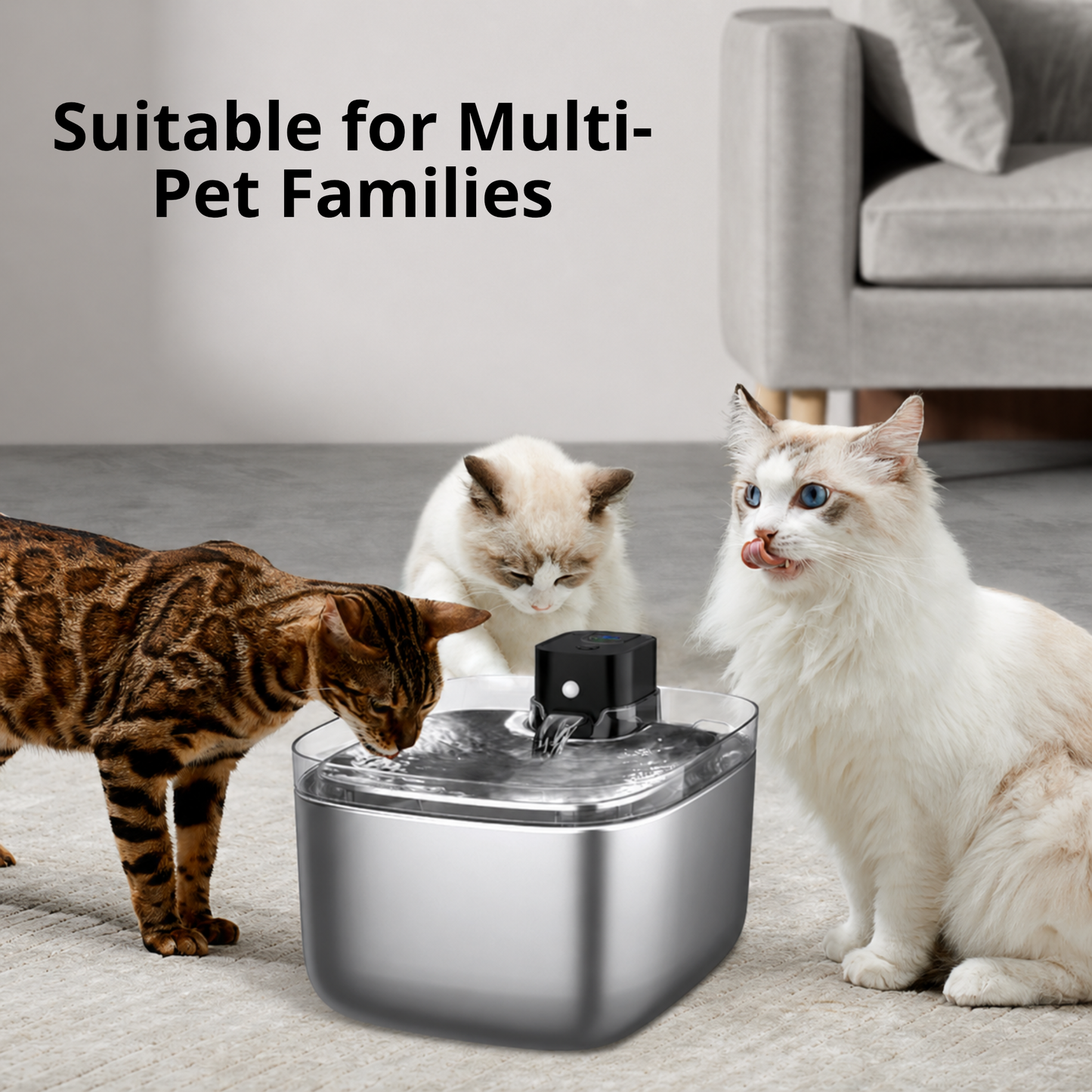 PET TANK 2 WIRELESS STAINLESS STEEL 5.5L (UVC) PET WATER FOUNTAIN