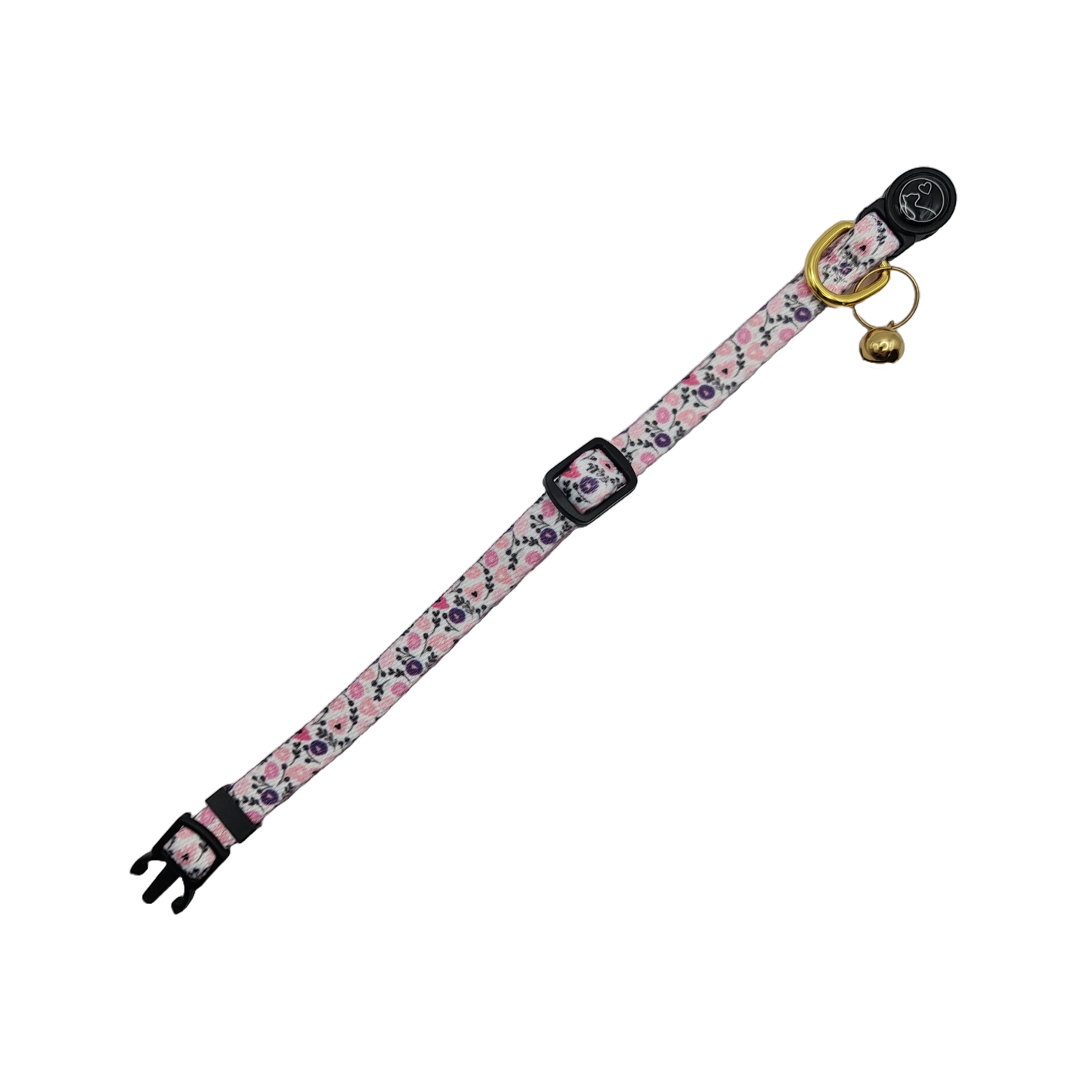 FURRKIDZ Adjustable Cat Collar with Breakaway Buckle Cat Series - Pink Floral Fantasy