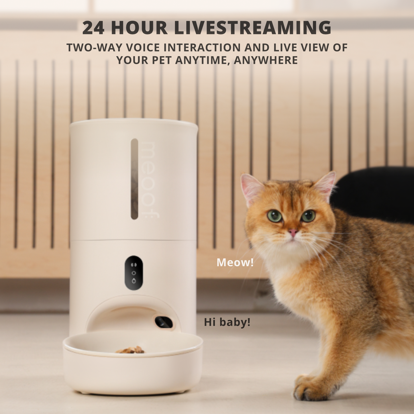 MEOOF SWISSROLL WIRELESS SMART PET FEEDER WITH CAMERA