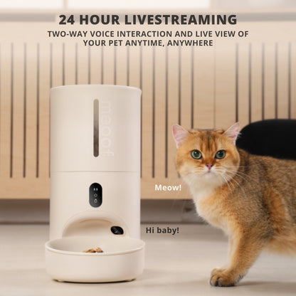 MEOOF SWISSROLL WIRELESS SMART PET FEEDER WITH CAMERA (SINGLE BOWL) (4L)