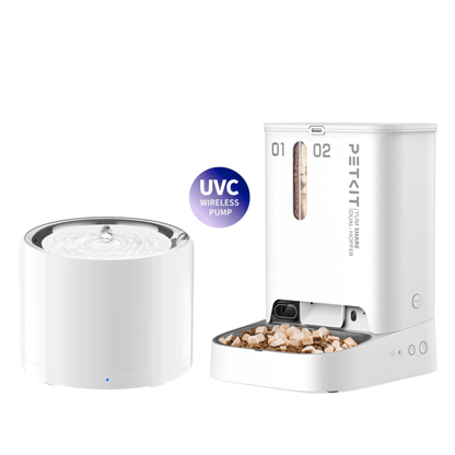 PETKIT 3 PRO (UVC) FOUNTAIN & YUMSHARE DUAL-HOPPER CAMERA FEEDER BUNDLE