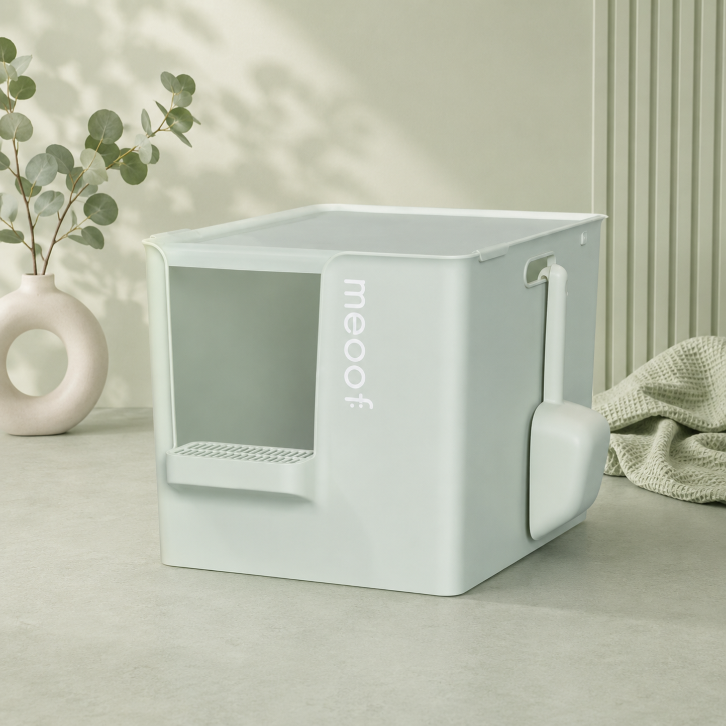 MEOOF GRAND VILLA CAT LITTER BOX (GREEN)