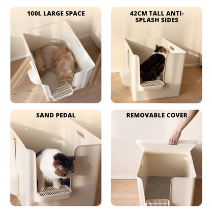 MEOOF GRAND VILLA CAT LITTER BOX (BLUE)