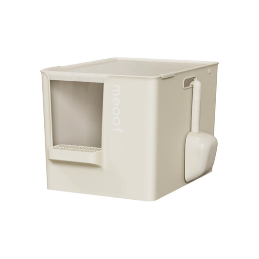 MEOOF GRAND VILLA CAT LITTER BOX (CREAM WHITE)