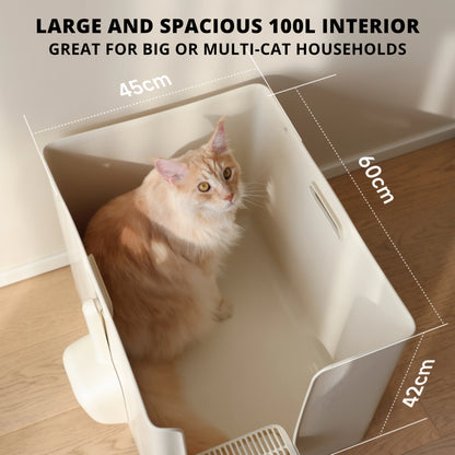 MEOOF GRAND VILLA CAT LITTER BOX (BLUE)