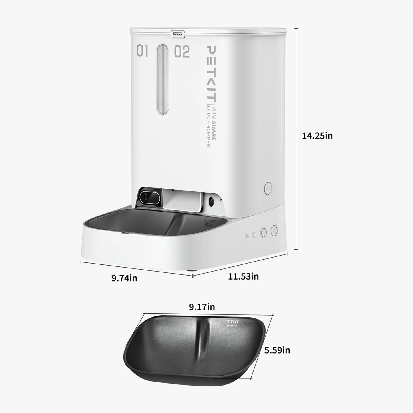 PETKIT YUMSHARE DUAL-HOPPER AUTOMATIC FEEDER WITH CAMERA