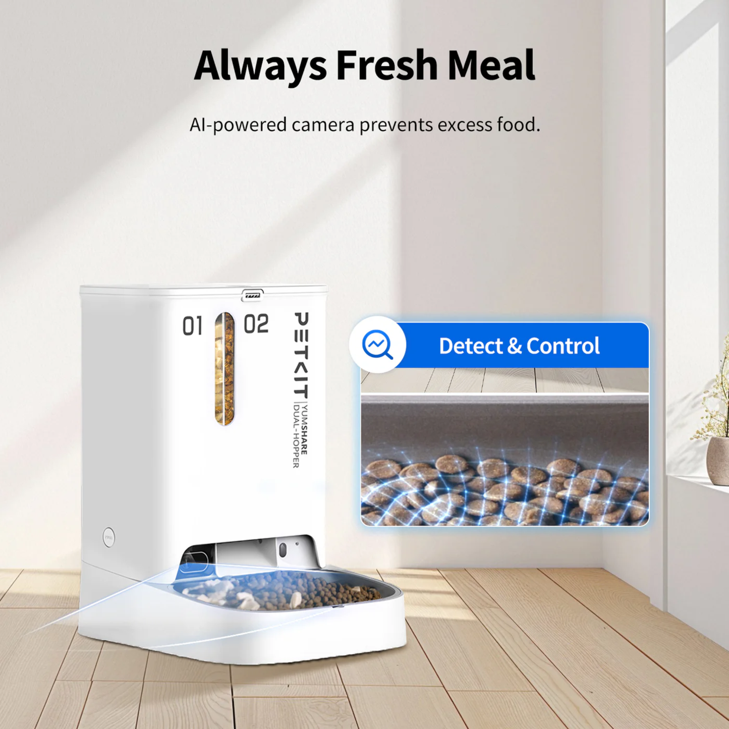 PETKIT YUMSHARE DUAL-HOPPER AUTOMATIC FEEDER WITH CAMERA