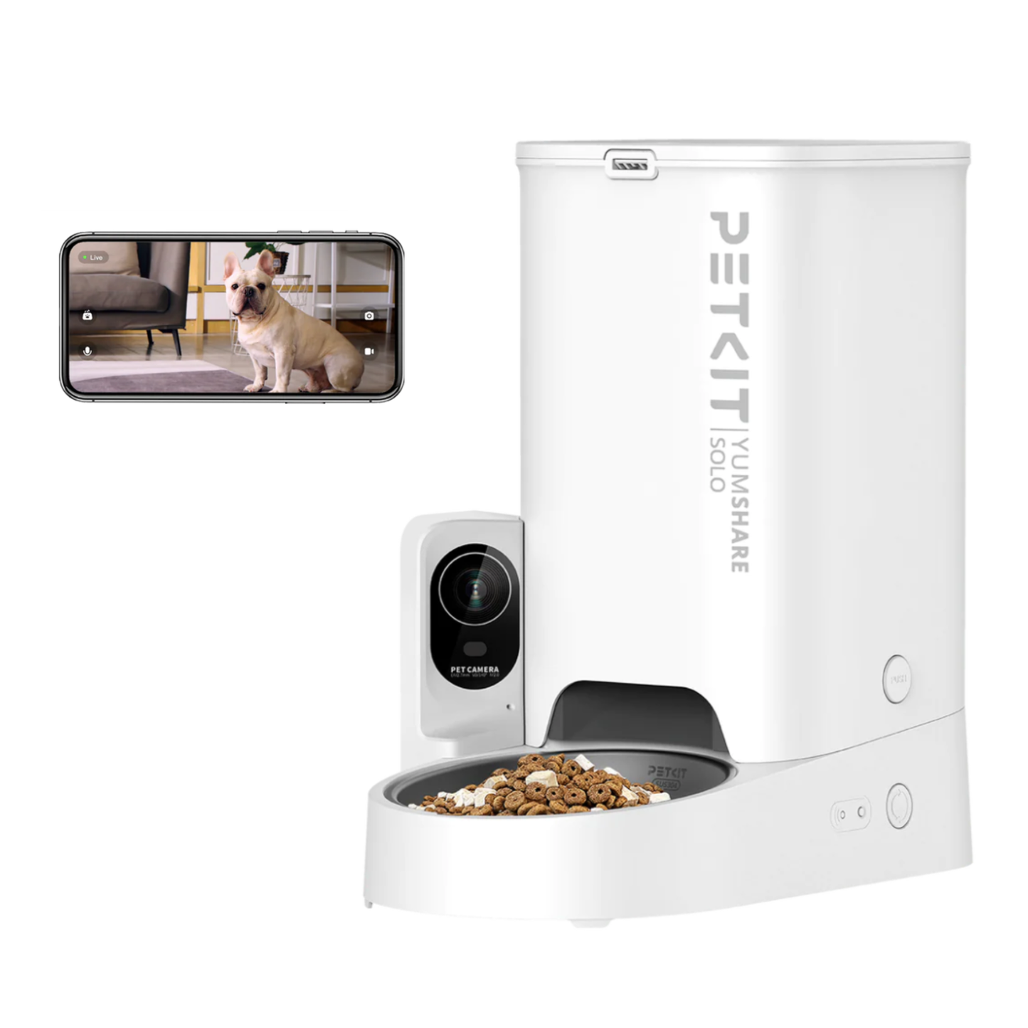 PETKIT Yumshare Solo 3L Smart Pet Feeder with 1080p Camera Wifi App Control