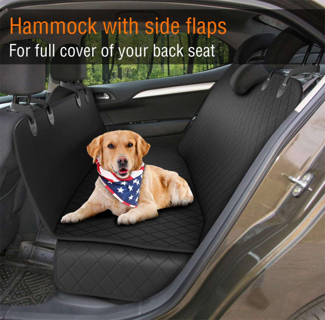 Pet Dog Car Seat Protector Cover Premium Nonslip Waterproof Scratchproof Hammock for Cars and SUVs Style 1