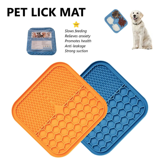 Pet Lick Mat Slow Feeding Mat Silicone Licking Pad for Cats and Dogs