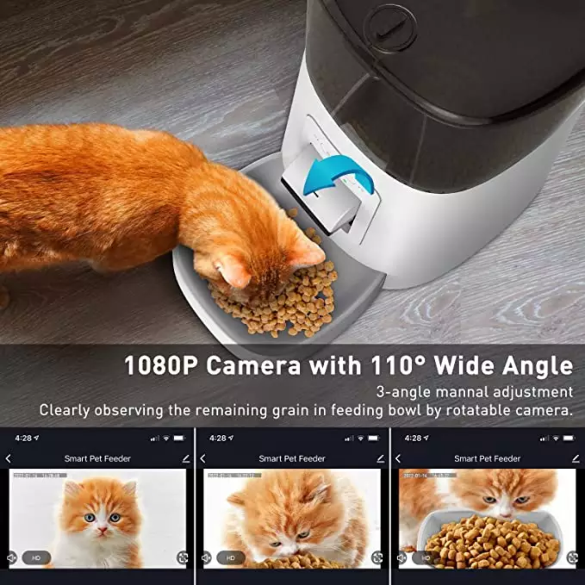 WOpet WiFi Automatic Cat Feeder with Camera