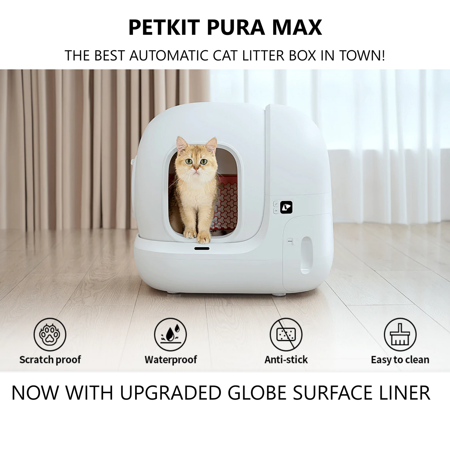 PETKIT Pura Max Automatic Self Cleaning Cat Litter Box Smart Cat Litter Box with Upgraded Base